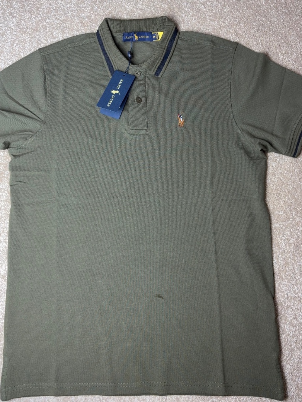 NWT Polo Ralph Lauren Classic Olive Green Polo Shirt - Men’s Medium